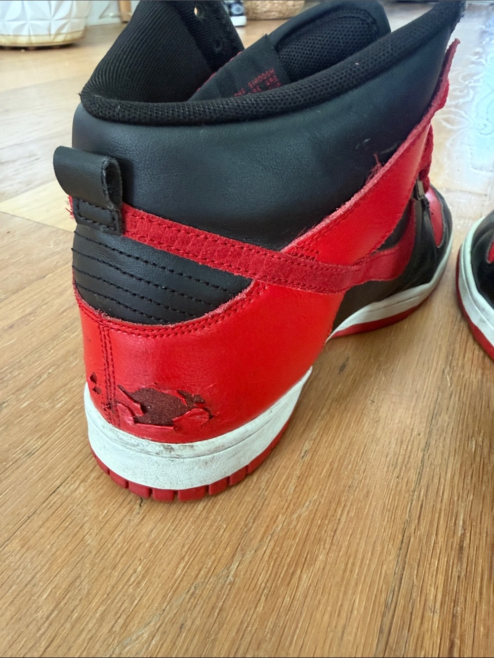 Nike Dunk High Black Red “Bred” Sneakers Men’s - Picture 5 of 7